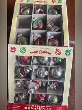 Christopher Radko Vintage Shiny Brite 20 Christmas Ornaments